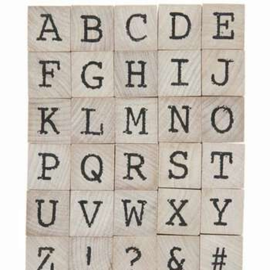 Rubber Stamps * | New Uppercase Vintage Type Alphabet Rubber Stamps