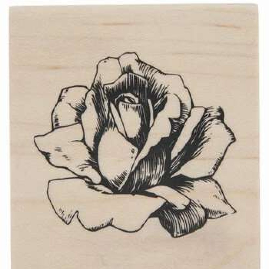 Rubber Stamps * | Flash Sale Rose Rubber Stamp