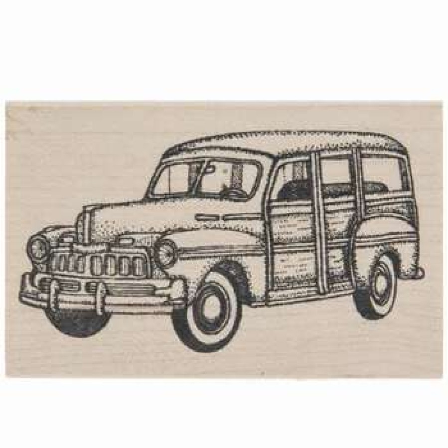 Rubber Stamps * | Hot Sale Woodie Wagon Rubber Stamp