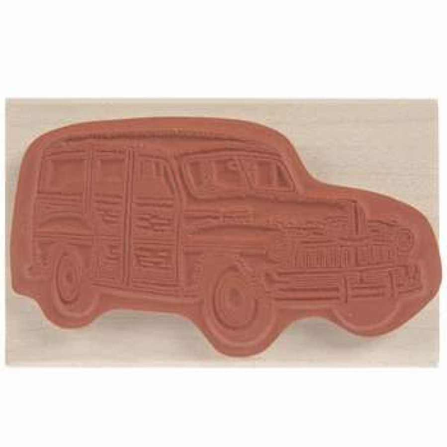 Rubber Stamps * | Hot Sale Woodie Wagon Rubber Stamp