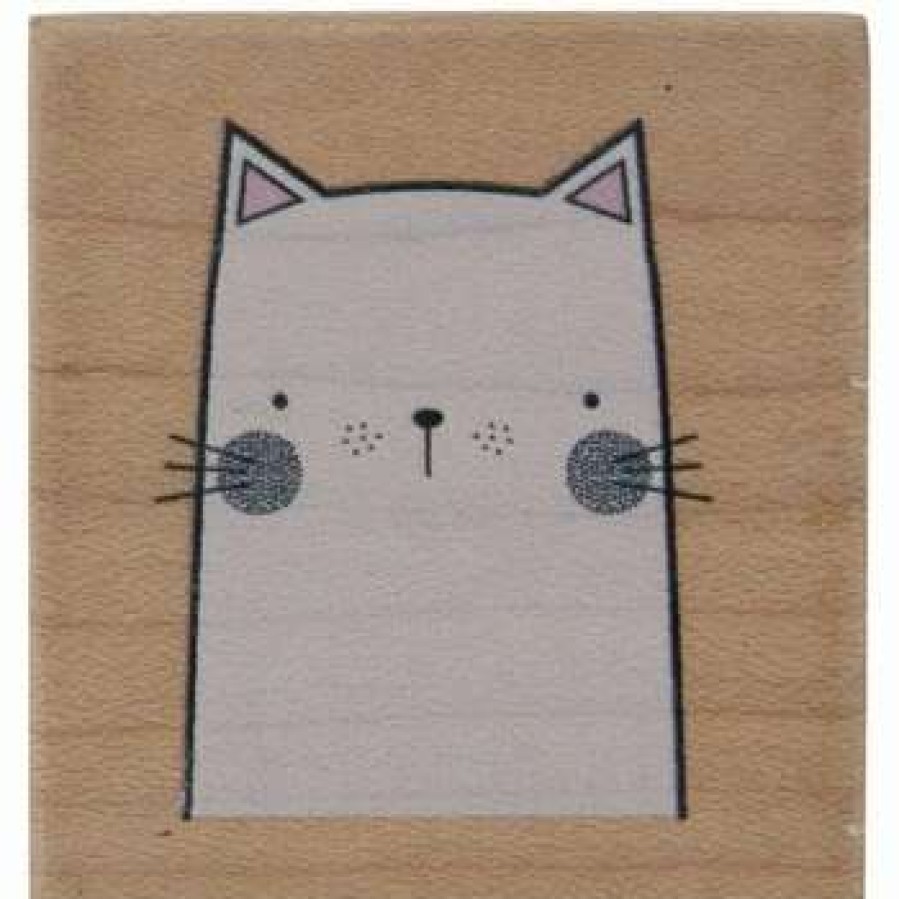 Rubber Stamps * | Cheapest Cat Face Rubber Stamp