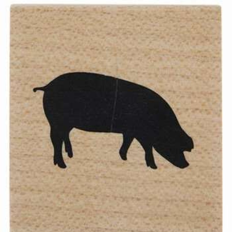 Rubber Stamps * | Flash Sale Pig Rubber Stamp