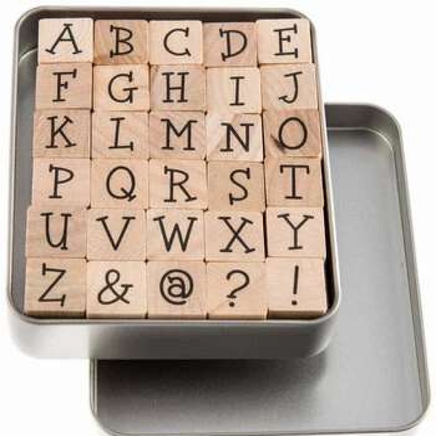 Rubber Stamps * | Best Sale Upper Case Kids Play Alphabet Rubber Stamps