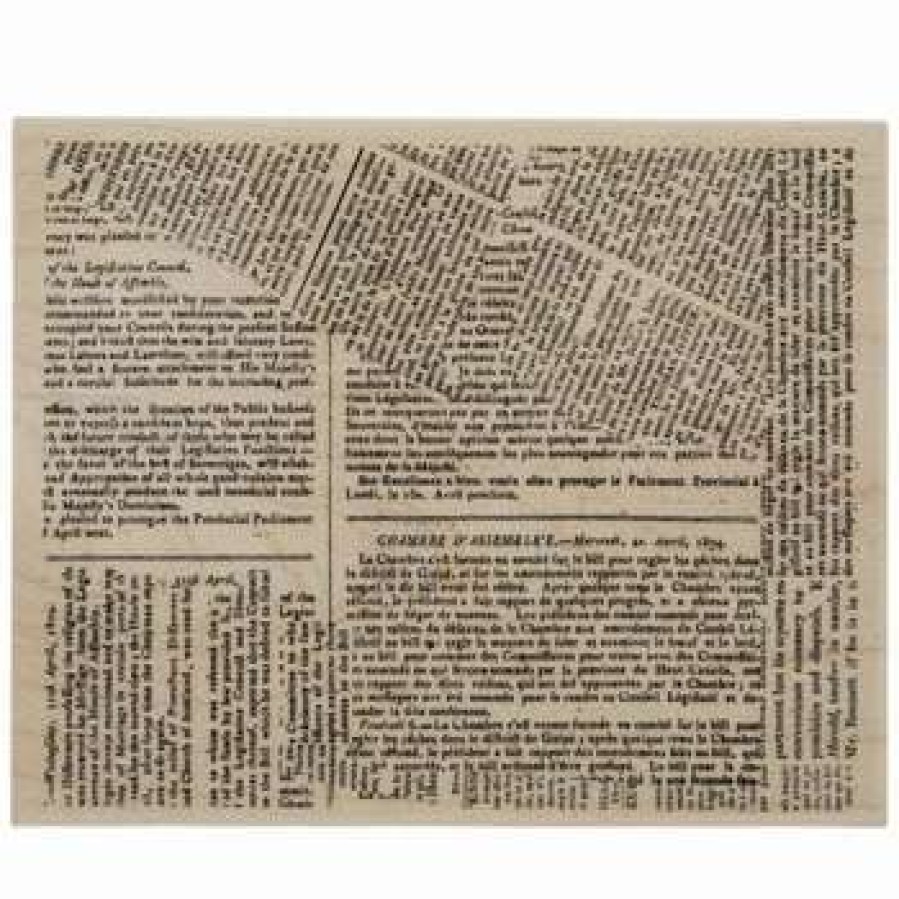 Rubber Stamps * | Discount Newspaper Background Rubber Stamp