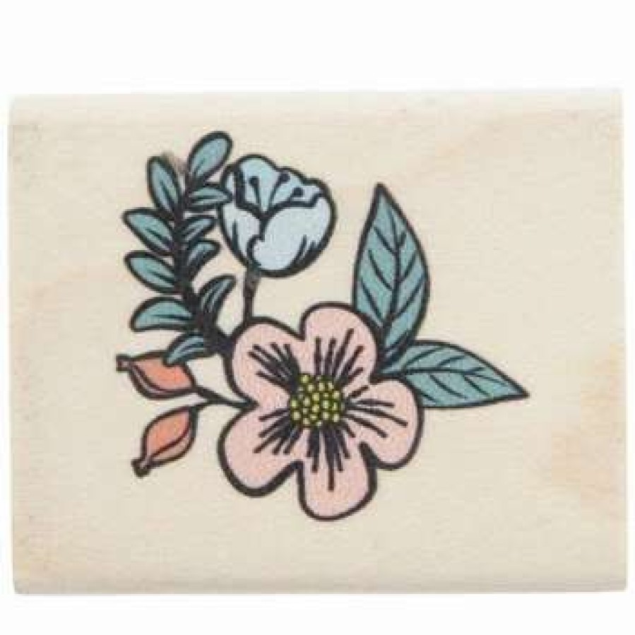 Rubber Stamps * | Best Pirce Flower Corner Rubber Stamp