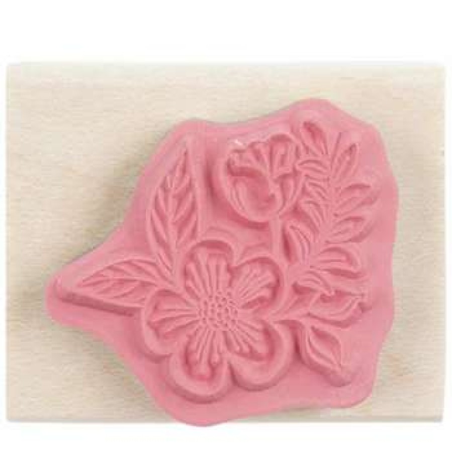 Rubber Stamps * | Best Pirce Flower Corner Rubber Stamp