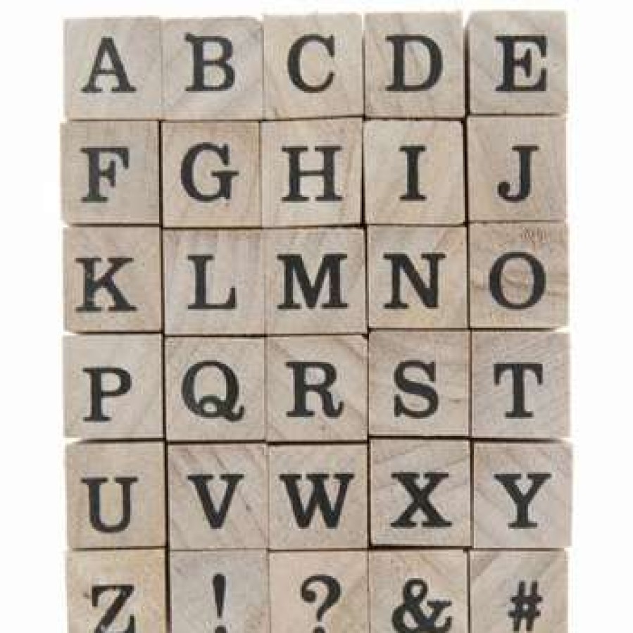 Rubber Stamps * | Best Deal Uppercase Serif Alphabet Rubber Stamps