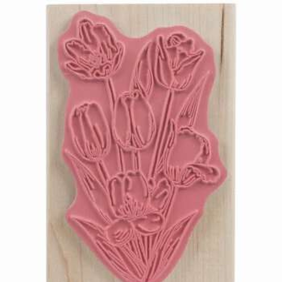 Rubber Stamps * | Wholesale Tulips Rubber Stamp