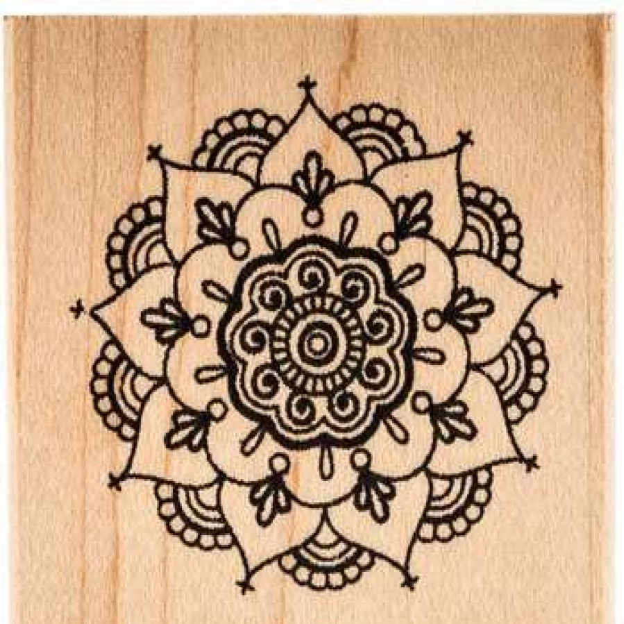 Rubber Stamps * | Best Deal Henna Mandala Rubber Stamp