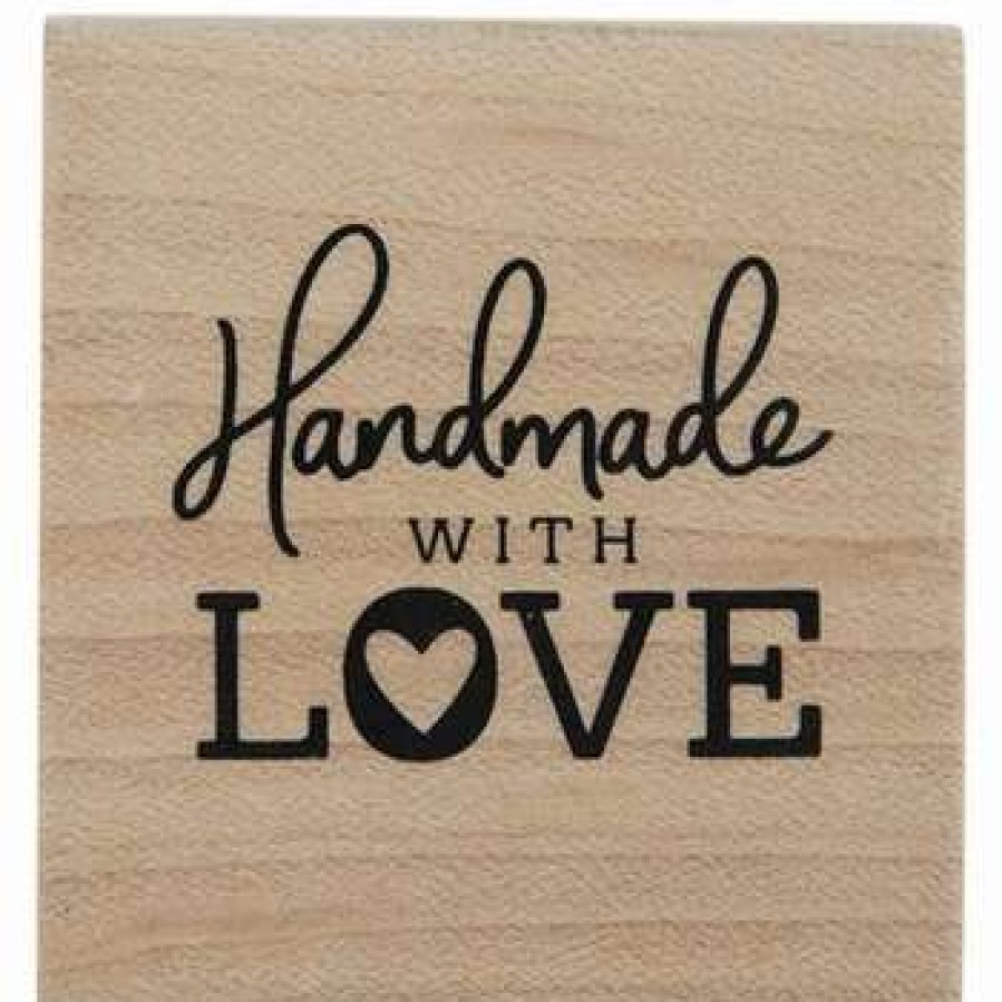 Rubber Stamps * | Best Sale Handmade With Love Rubber Stamp