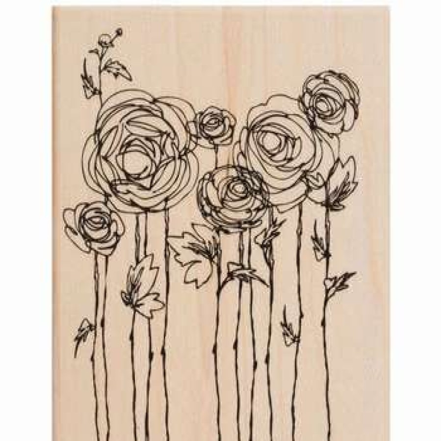 Rubber Stamps * | Brand New Ranunculus Field Rubber Stamp