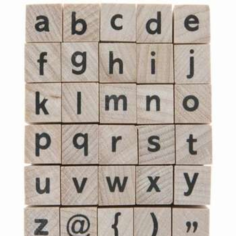 Rubber Stamps * | Promo Lowercase Sans Serif Alphabet Rubber Stamps