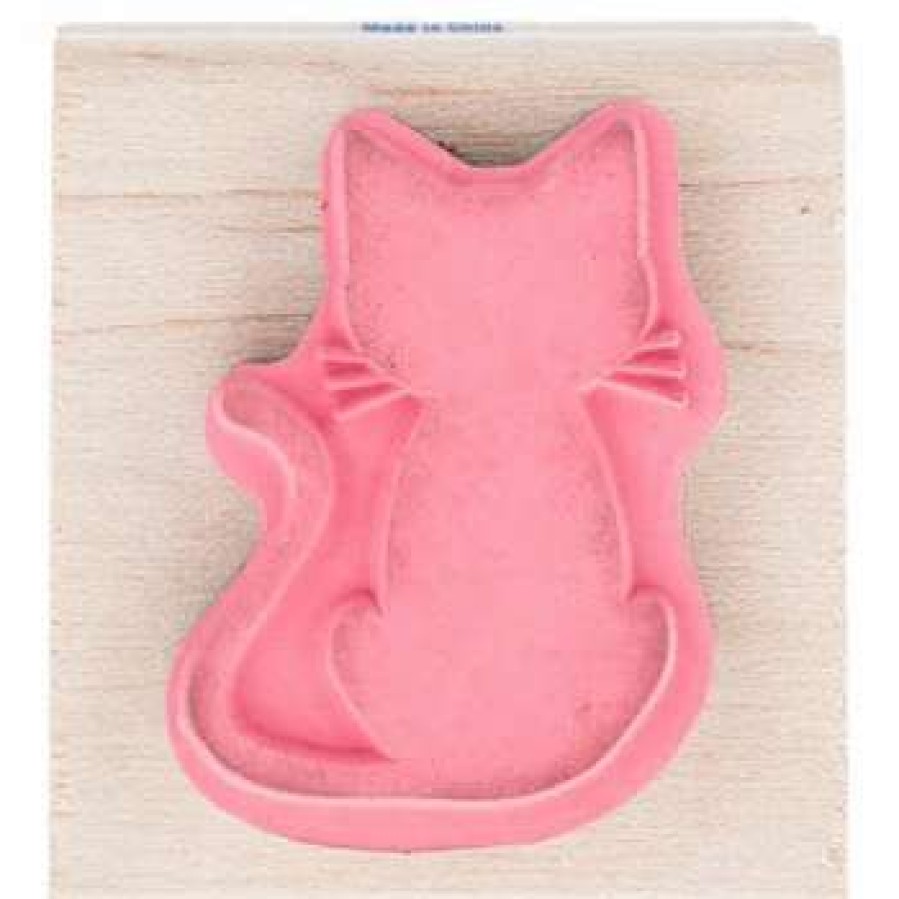 Rubber Stamps * | Best Sale Black Cat Rubber Stamp