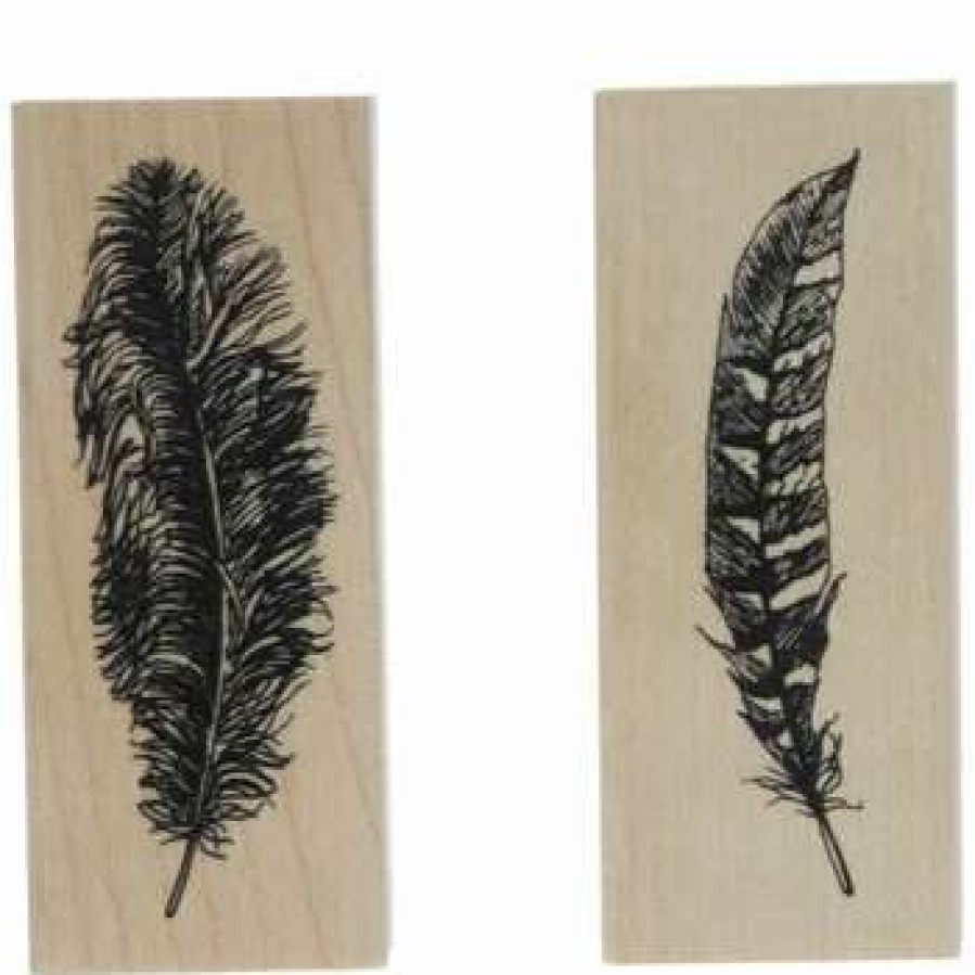 Rubber Stamps * | Flash Sale Feathers Rubber Stamps