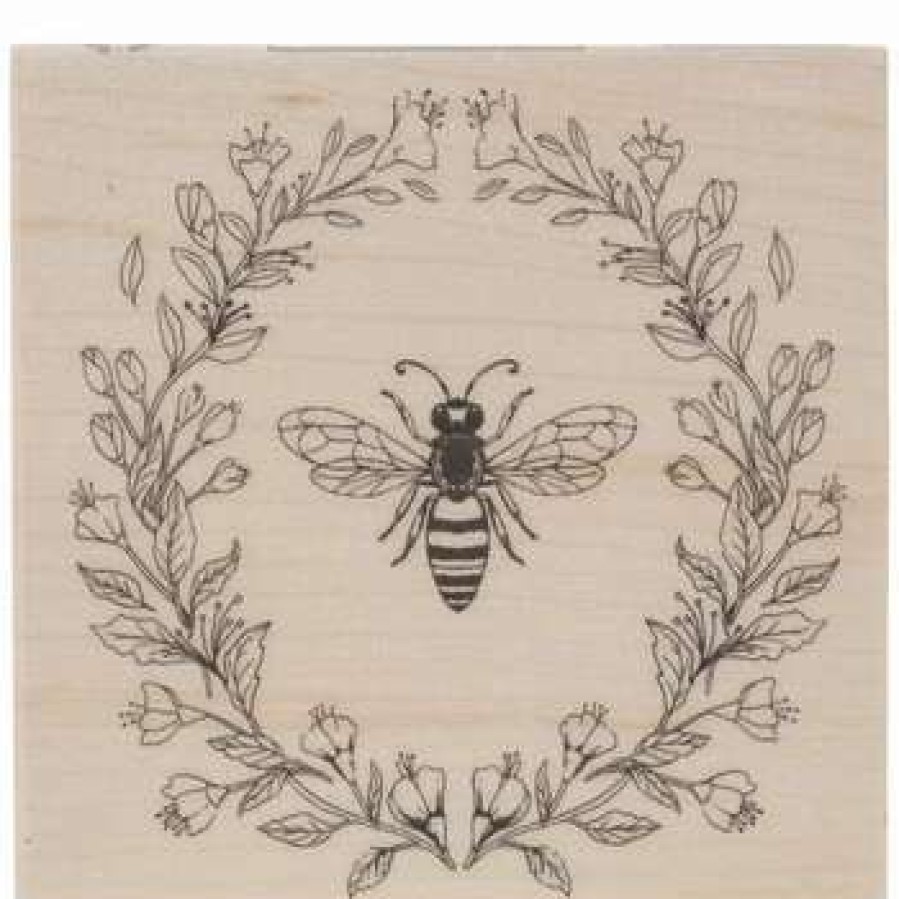 Rubber Stamps * | Coupon Bee & Wreath Rubber Stamp