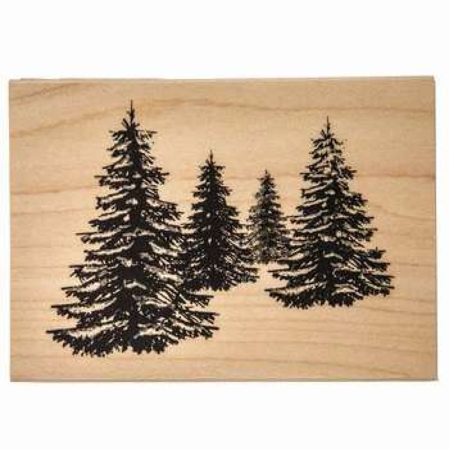 Rubber Stamps * | Brand New Pine Trees 3D Shading Rubber Stamp