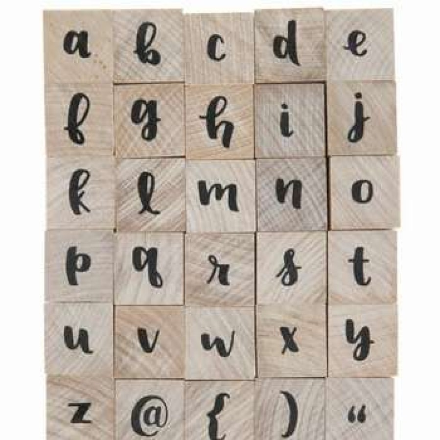 Rubber Stamps * | Best Sale Lowercase Brush Alphabet Rubber Stamps