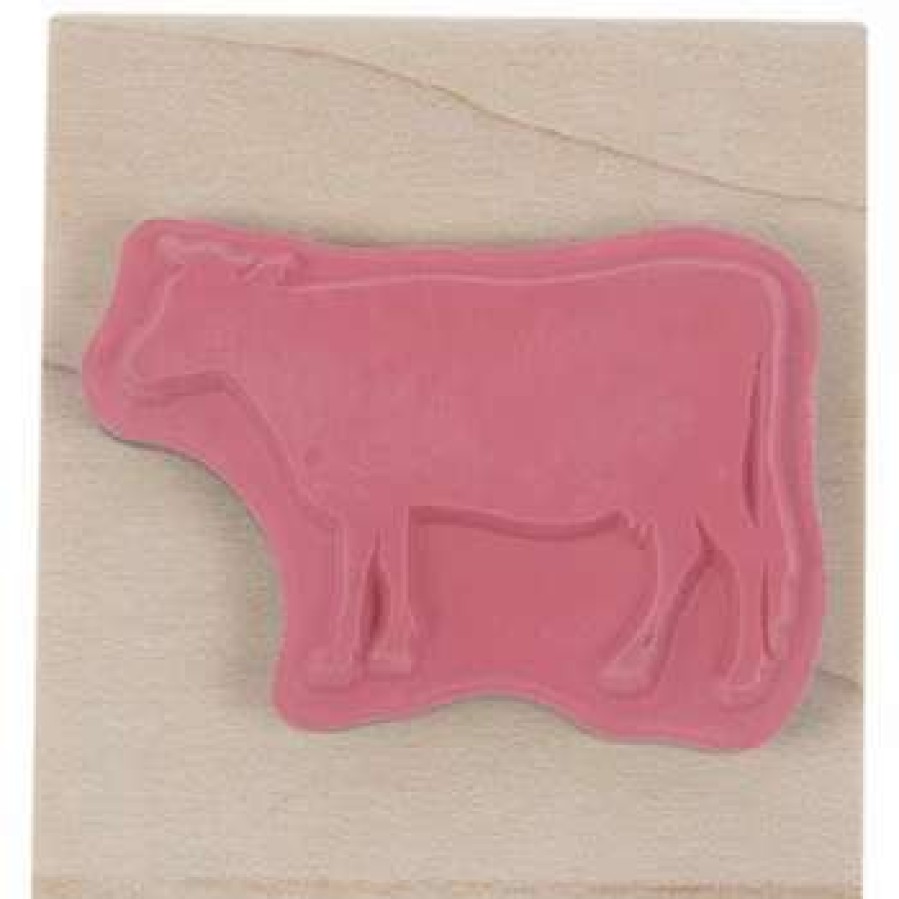 Rubber Stamps * | Discount Cow Rubber Stamp