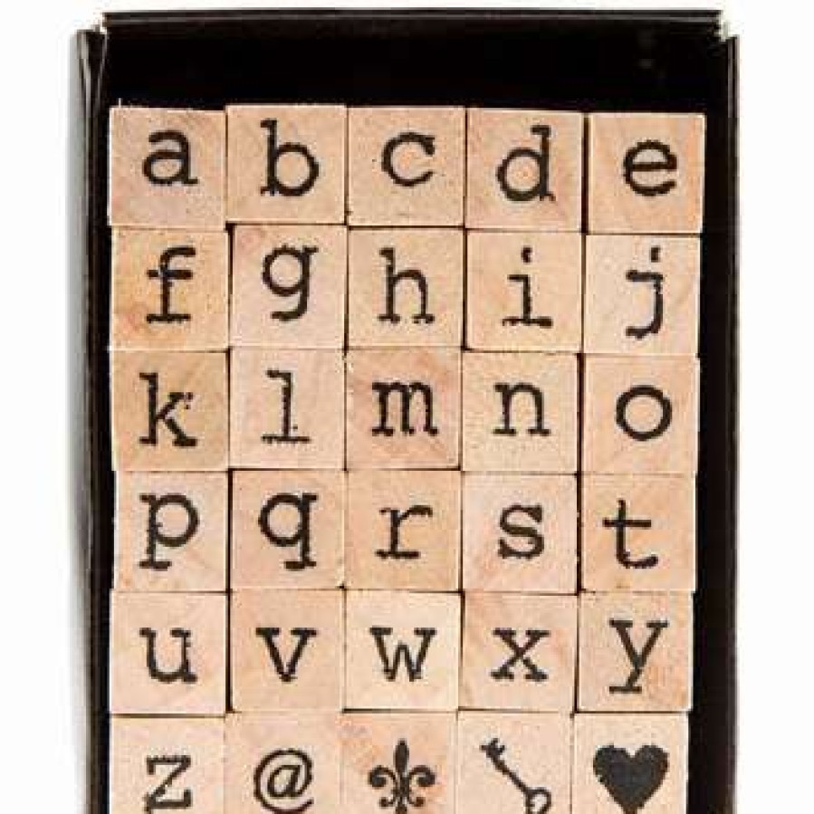 Rubber Stamps * | Best Pirce Lowercase Alphabet Vintage Type Rubber Stamps