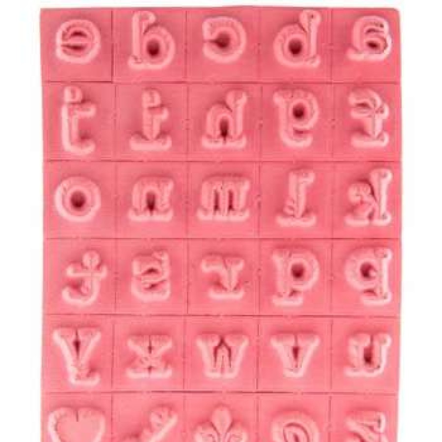 Rubber Stamps * | Best Pirce Lowercase Alphabet Vintage Type Rubber Stamps