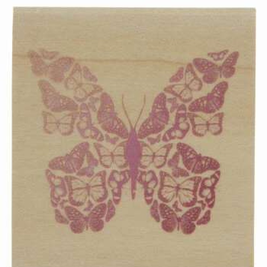 Rubber Stamps * | Hot Sale Mosaic Butterfly Rubber Stamp