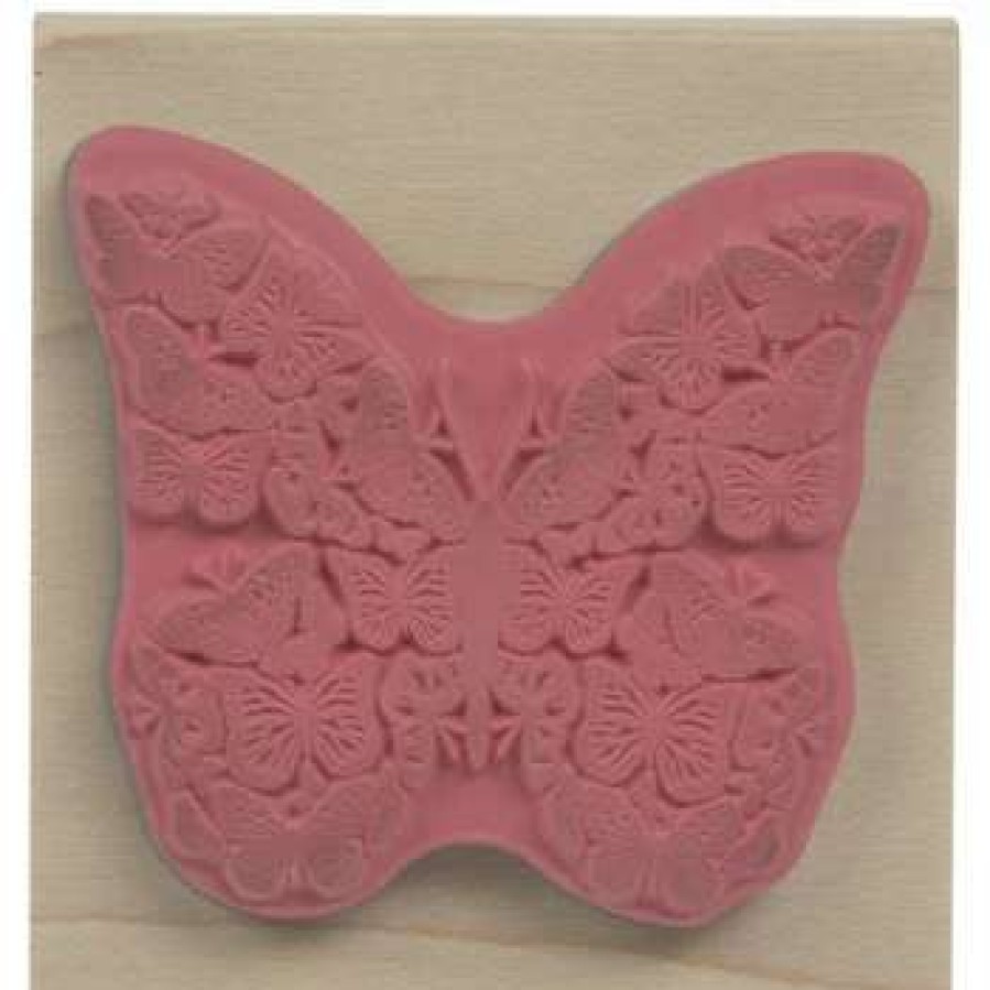 Rubber Stamps * | Hot Sale Mosaic Butterfly Rubber Stamp