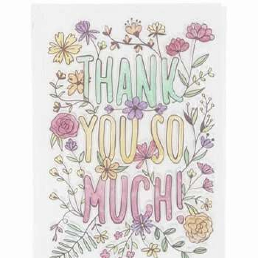 Clear Stamps * | New Thank You Floral A2 Clear Stamp