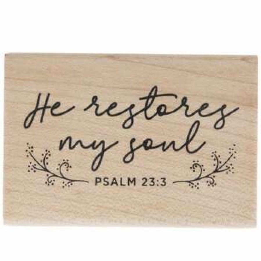 Rubber Stamps * | Best Sale Psalm 23:3 Rubber Stamp