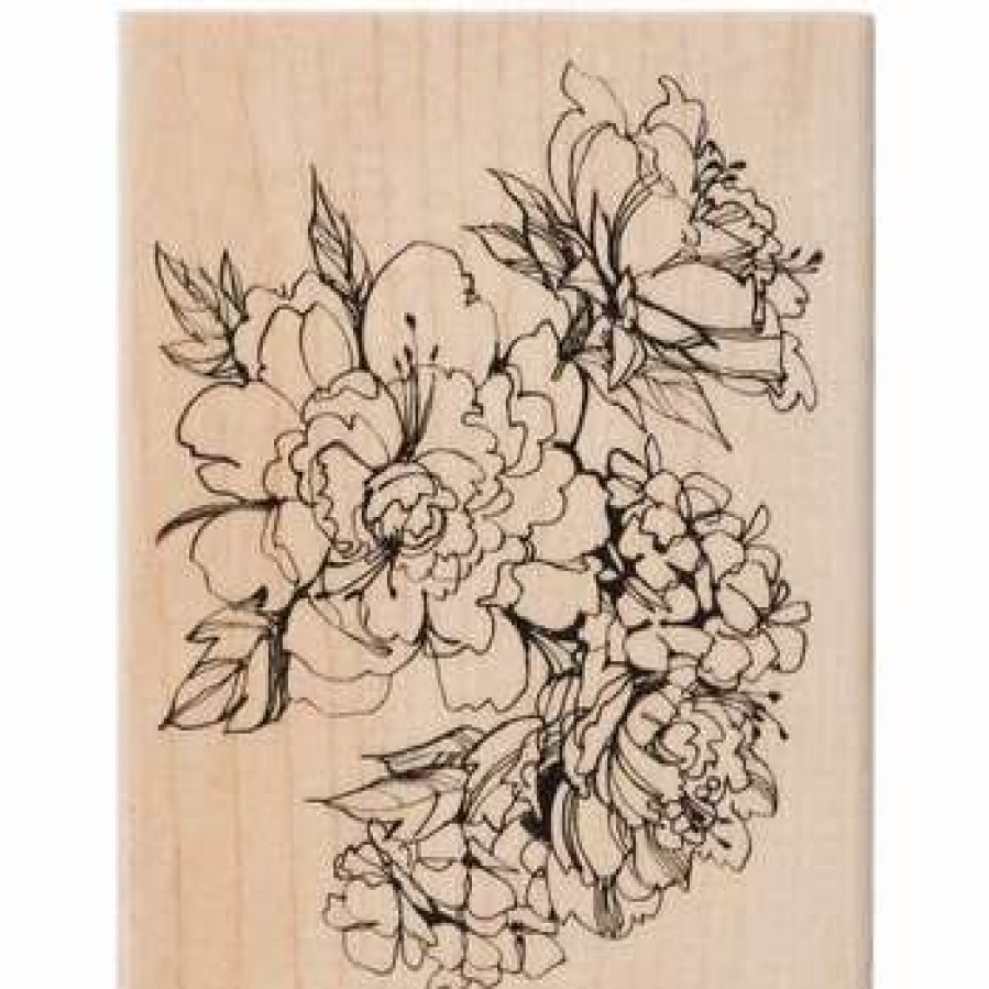 Rubber Stamps * | Coupon Sketchy Blossoms Rubber Stamp