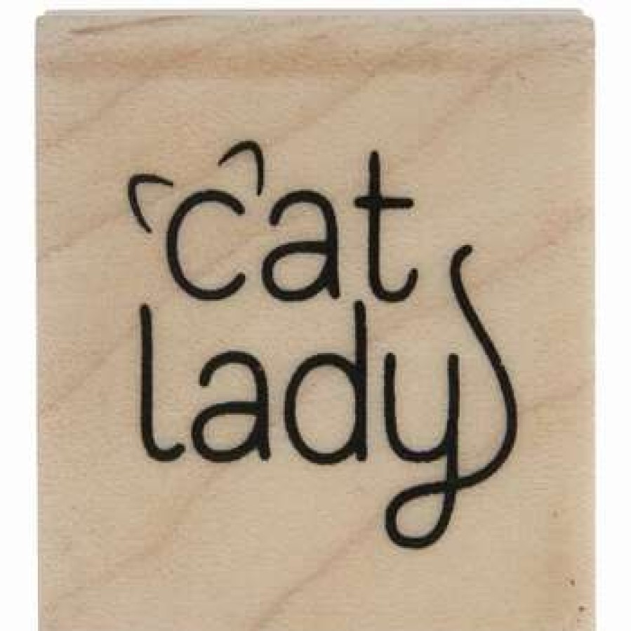 Rubber Stamps * | Best Deal Cat Lady Rubber Stamp