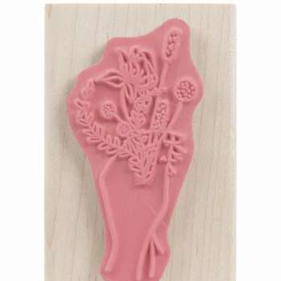 Rubber Stamps * | Discount Hand With Flowers Rubber Stamp