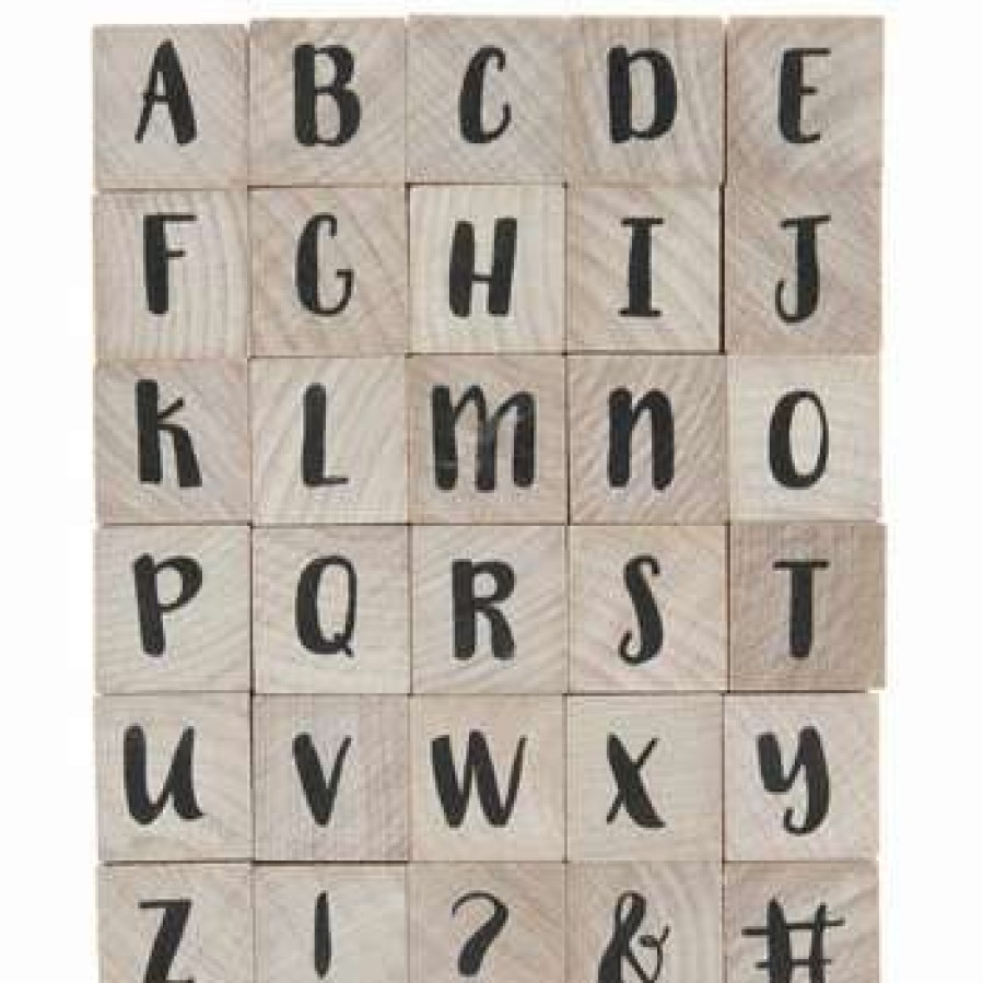 Rubber Stamps * | Best Pirce Uppercase Brush Alphabet Rubber Stamps