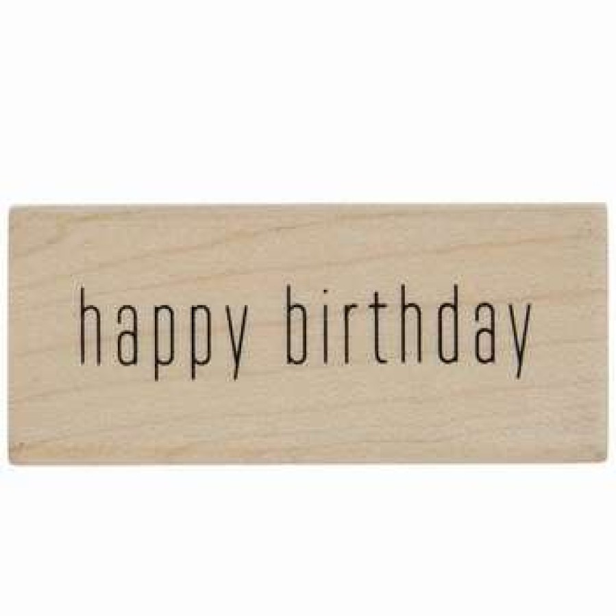 Rubber Stamps * | Outlet Happy Birthday Rubber Stamp