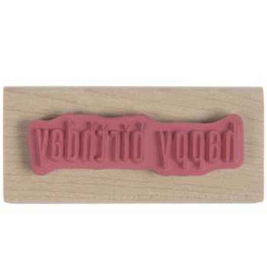 Rubber Stamps * | Outlet Happy Birthday Rubber Stamp