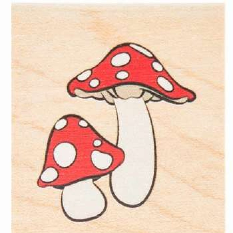 Rubber Stamps * | Brand New Mushrooms Rubber Stamp