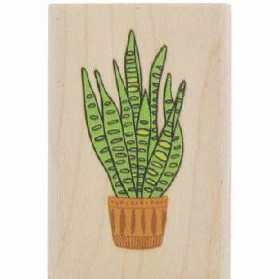 Rubber Stamps * | Best Reviews Of Potted Snake Plant Rubber Stamp