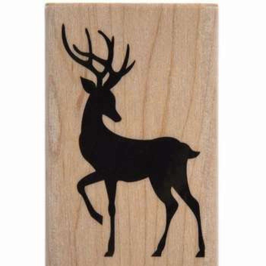 Rubber Stamps * | Outlet Reindeer Silhouette Rubber Stamp