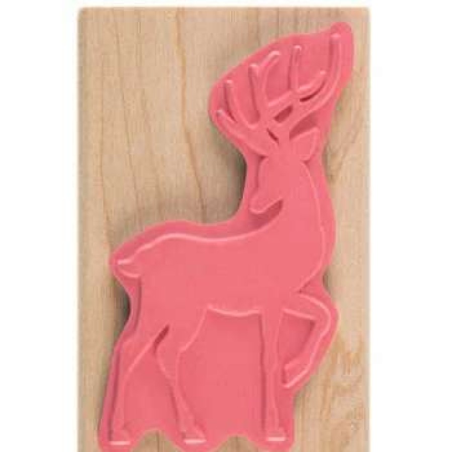 Rubber Stamps * | Outlet Reindeer Silhouette Rubber Stamp