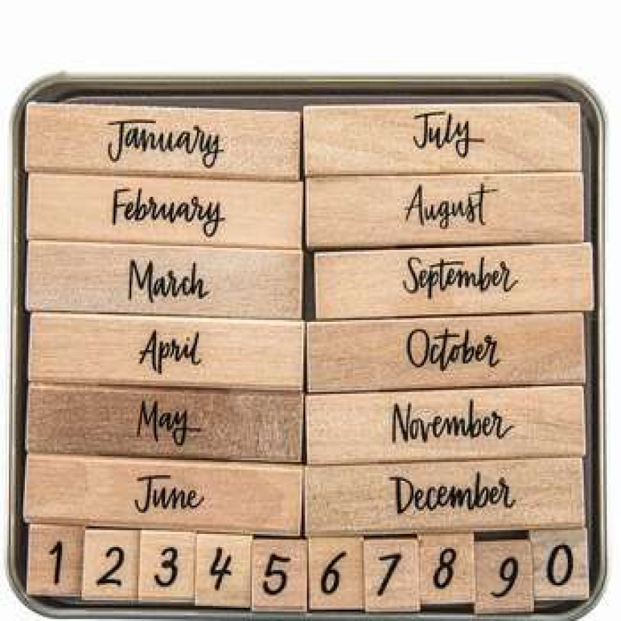 Rubber Stamps * | Coupon Script Months Of The Year Rubber Stamps