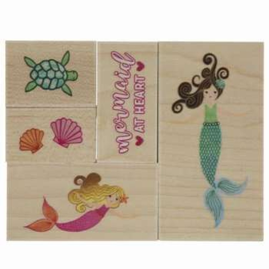 Rubber Stamps * | Cheapest Mermaid At Heart Rubber Stamps