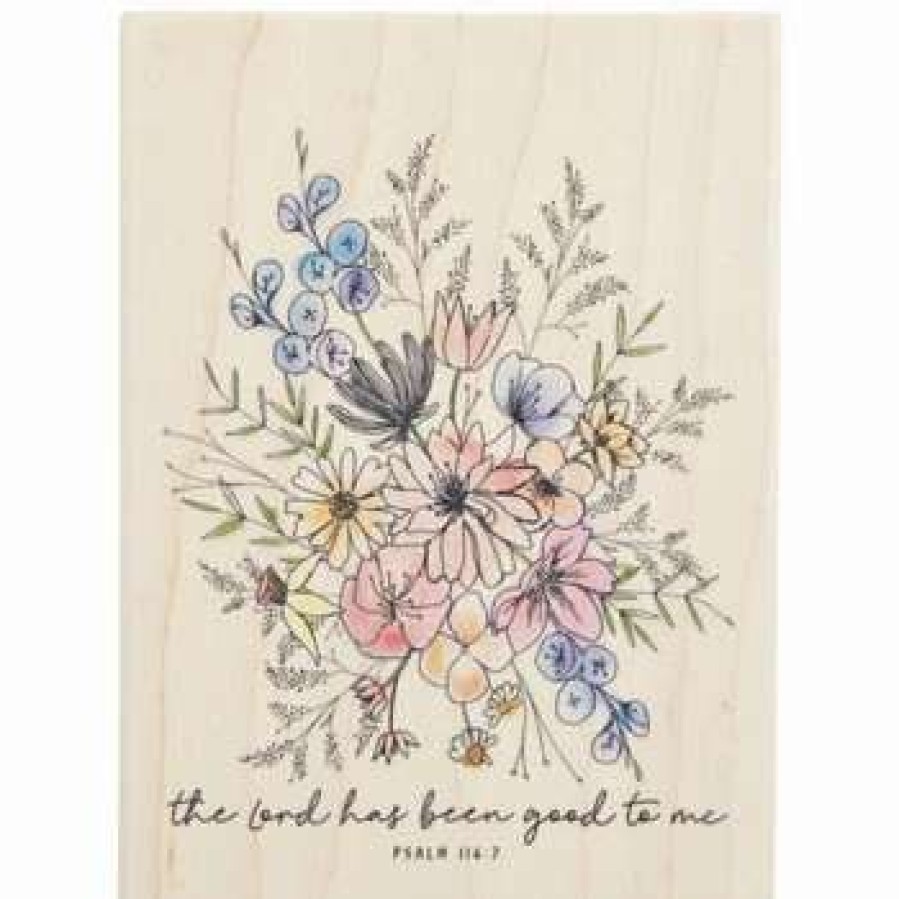 Rubber Stamps * | Buy Psalm 116:7 Floral Rubber Stamp