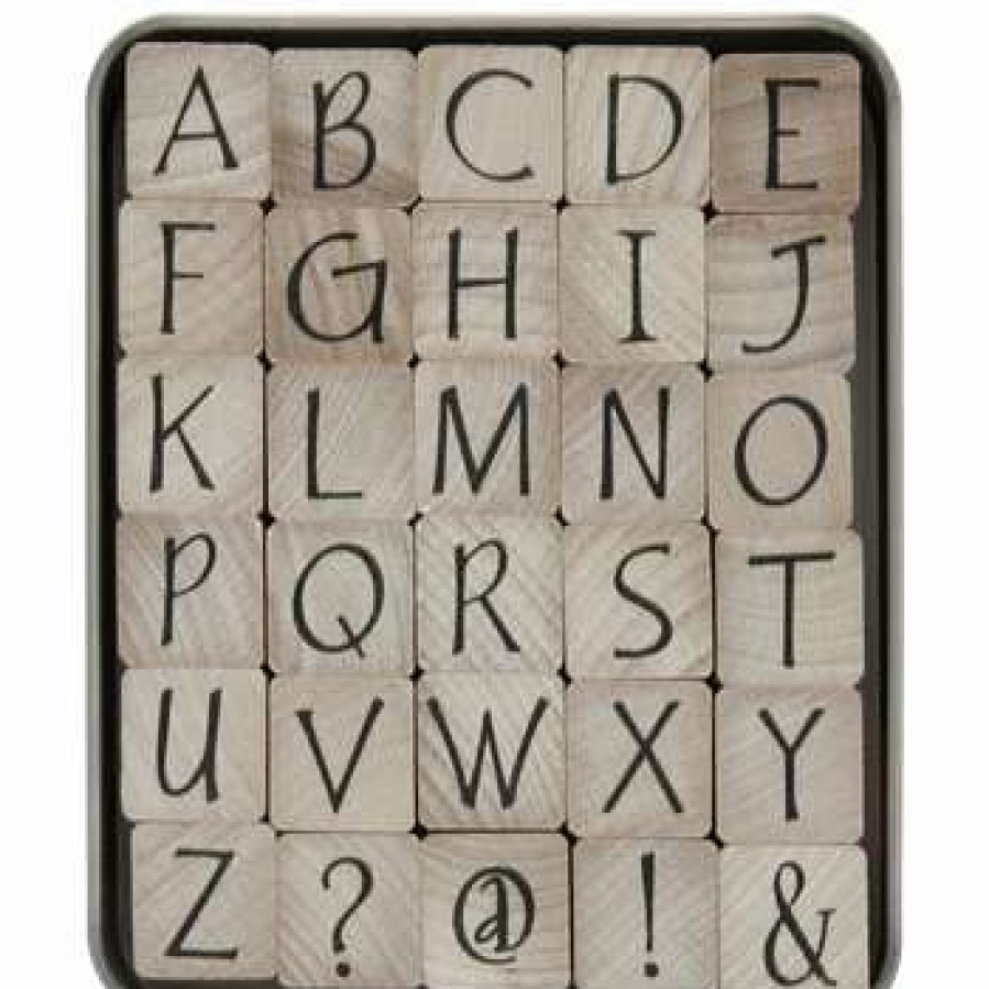 Rubber Stamps * | Best Sale Upper Case Party Ink Alphabet Rubber Stamps