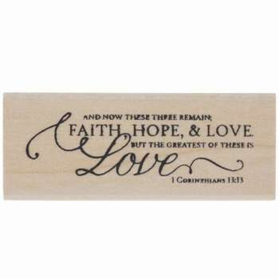 Rubber Stamps * | Buy 1 Corinthians 13:13 Rubber Stamp