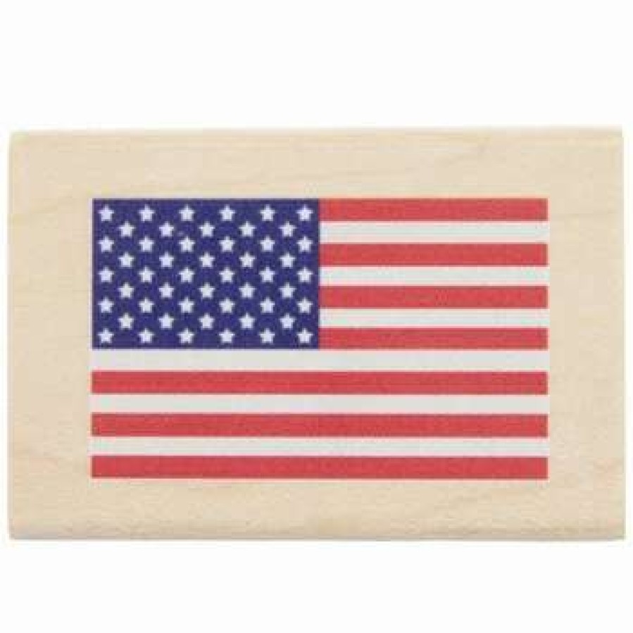 Rubber Stamps * | Brand New American Flag Rubber Stamp