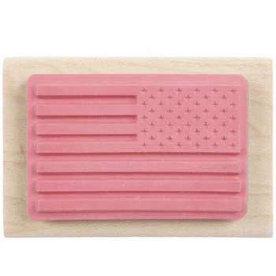 Rubber Stamps * | Brand New American Flag Rubber Stamp