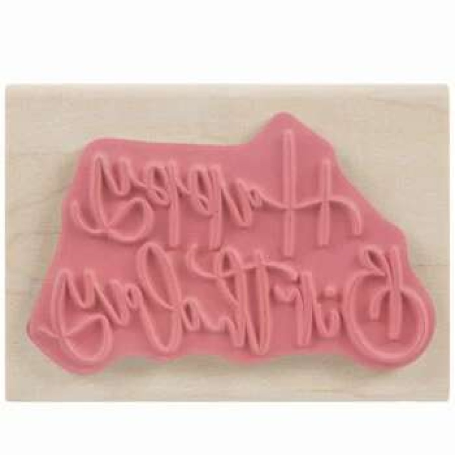 Rubber Stamps * | Discount Happy Birthday Rubber Stamp