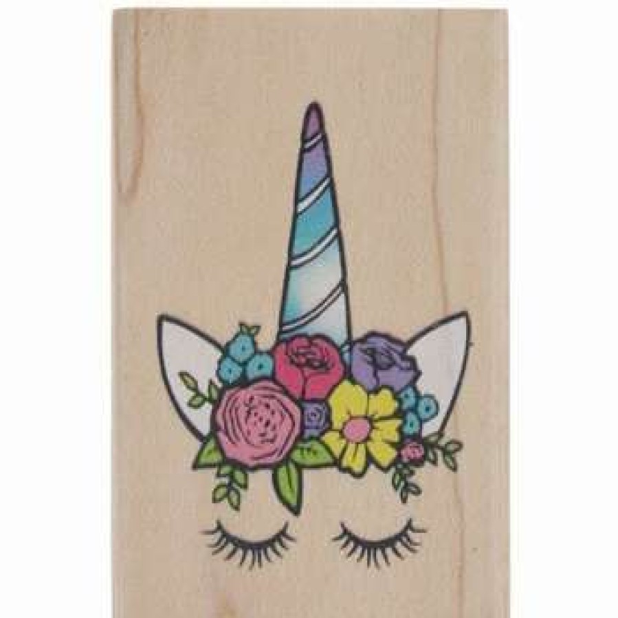 Rubber Stamps * | Budget Flower Unicorn Rubber Stamp