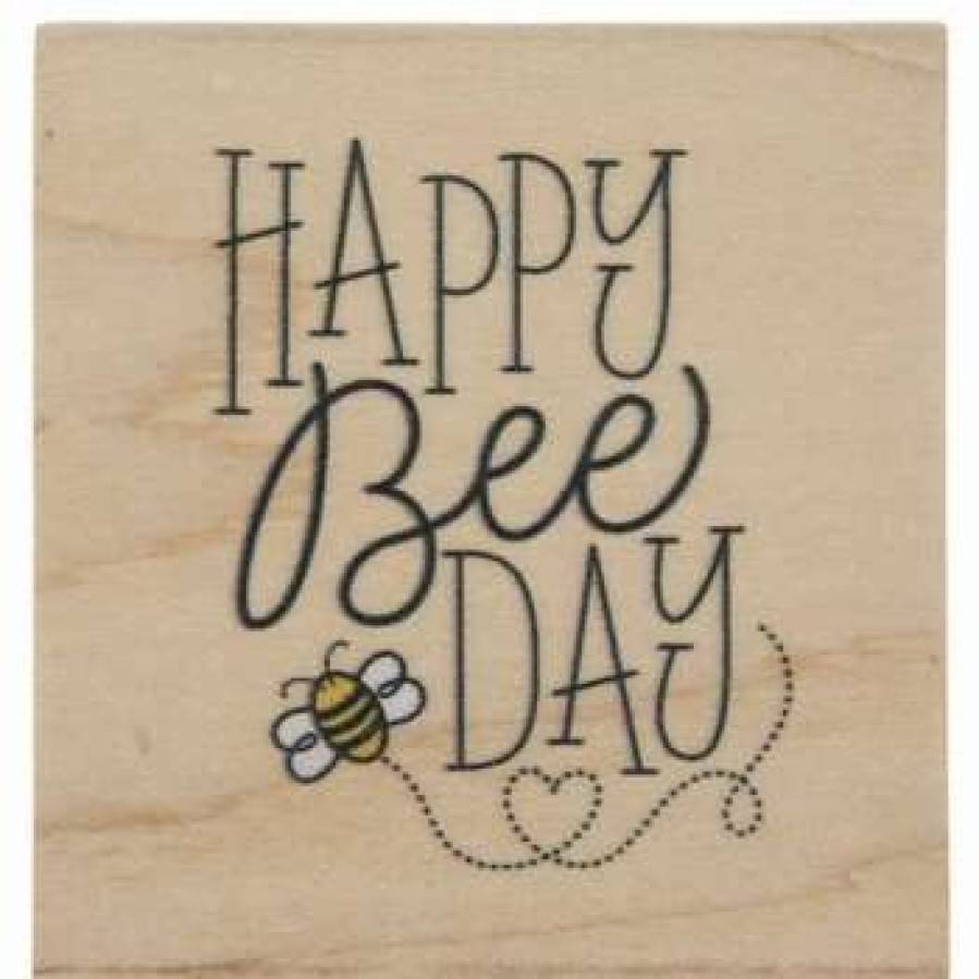 Rubber Stamps * | Best Reviews Of Happy Bee Day Rubber Stamp