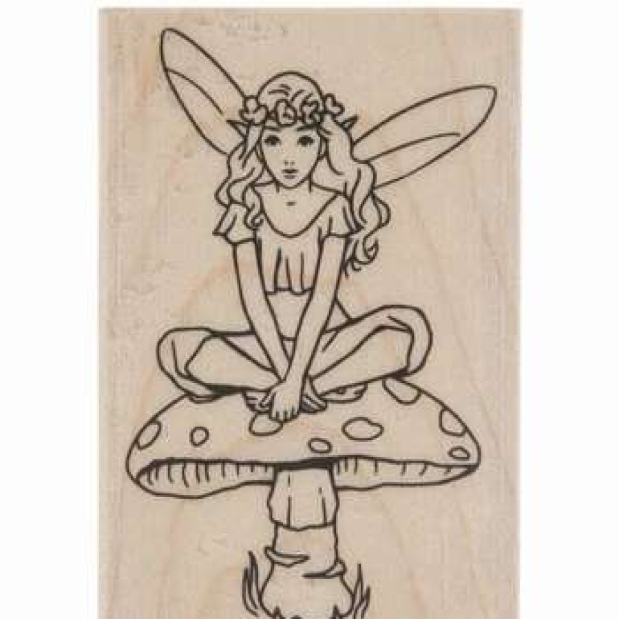 Rubber Stamps * | Promo Mushroom Fairy Rubber Stamp