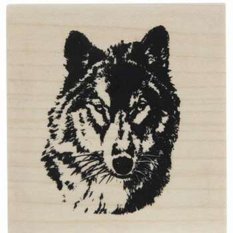 Rubber Stamps * | Budget Wolf'S Face Rubber Stamp